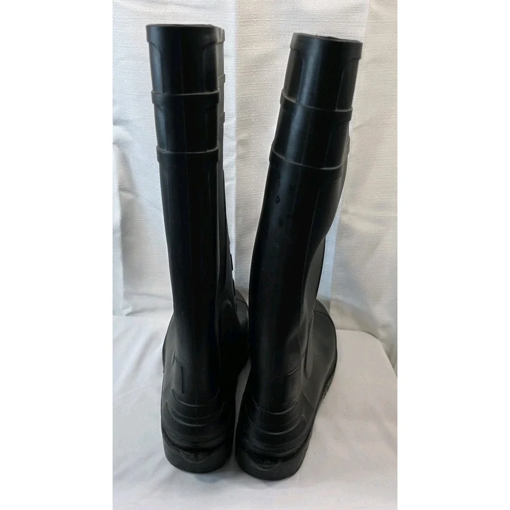 Tingley Waterproof Rain Boots Mens US 13 Black Rubber Mid Calf Pull On Round Toe